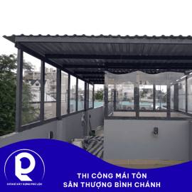 Thi công mái tôn sân thượng Bình Chánh Đẹp, Bền Và Tiết Kiệm Nhất 2025