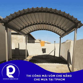 Thi công mái vòm che nắng che mưa tại TPHCM