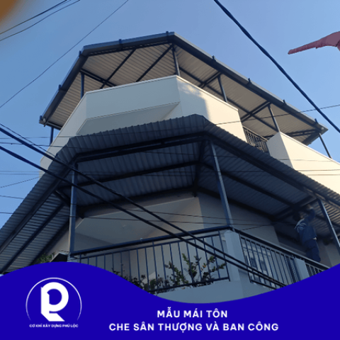 Mẫu mái tôn che sân thượng và ban công