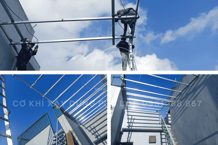 Thi công mái tôn cách nhiệt PU 