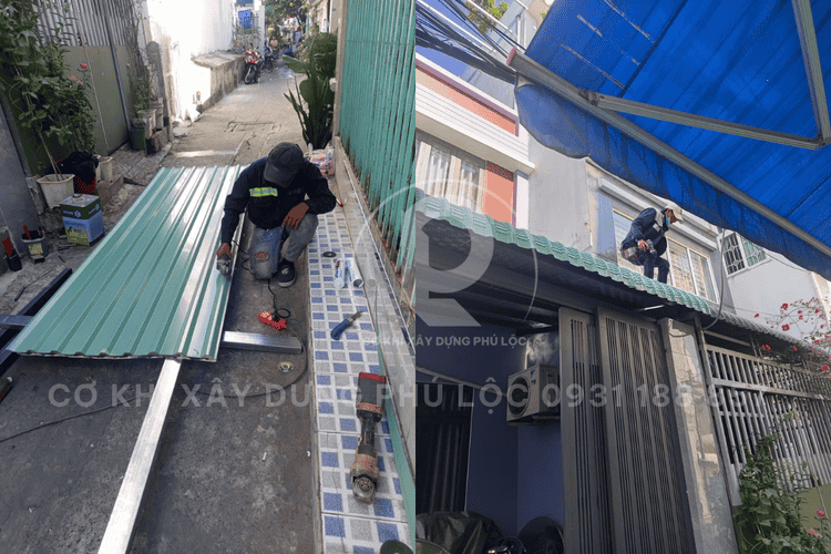 Thi công mái tôn cách nhiệt PU 