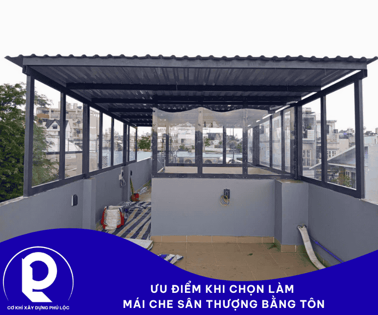 Thi công mái tôn sân thượng Bình Chánh