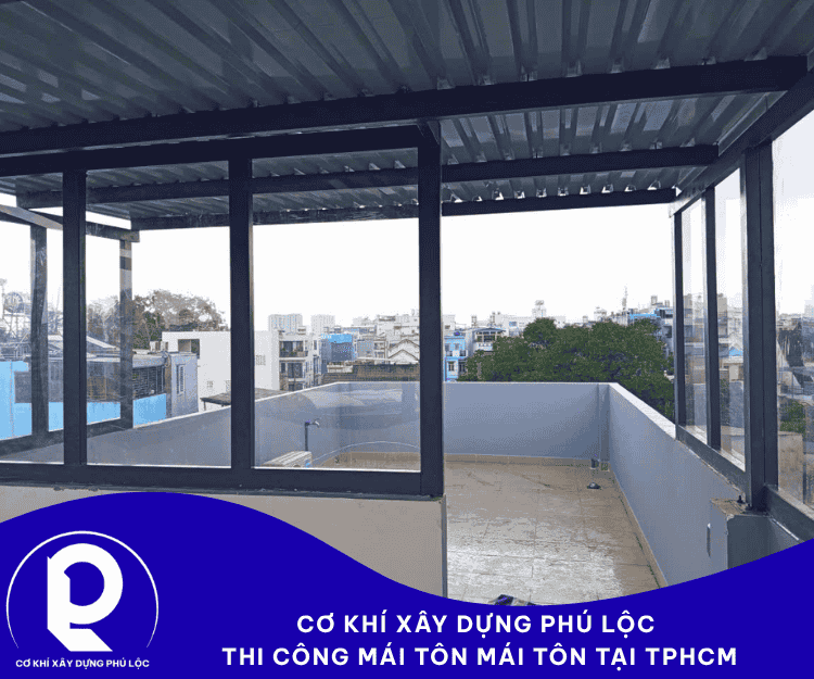 Thi công mái tôn sân thượng Bình Chánh