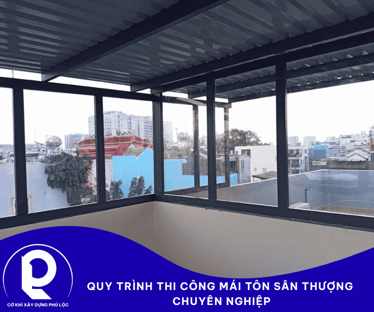 Thi công mái tôn sân thượng Bình Chánh