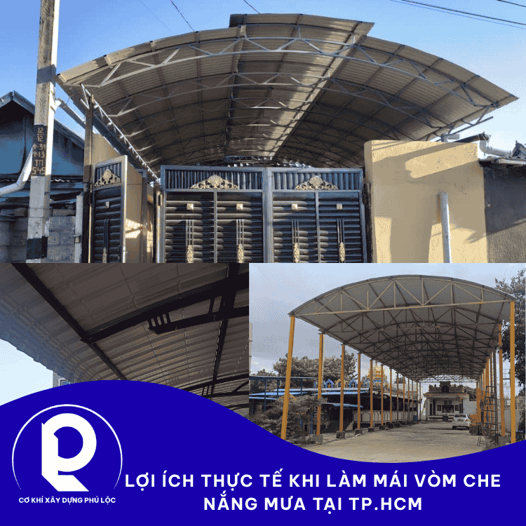 Thi công mái vòm che nắng che mưa tại TPHCM
