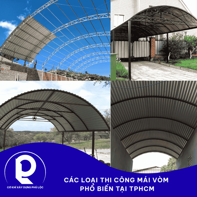 Thi công mái vòm che nắng che mưa tại TPHCM