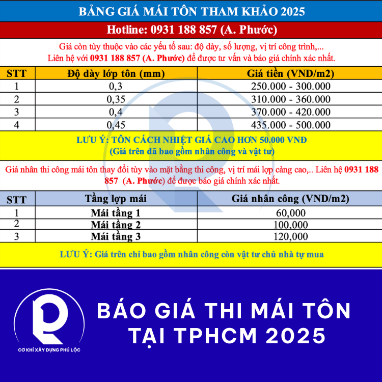 Đội Thi Công Mái Tôn Chuyên Nghiệp Tại TPHCM