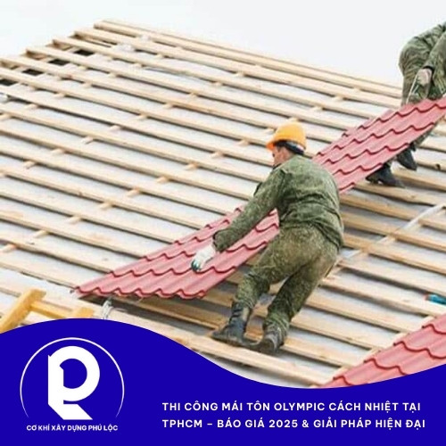 Lợp mái tôn Olympic cách nhiệt nhà phố
