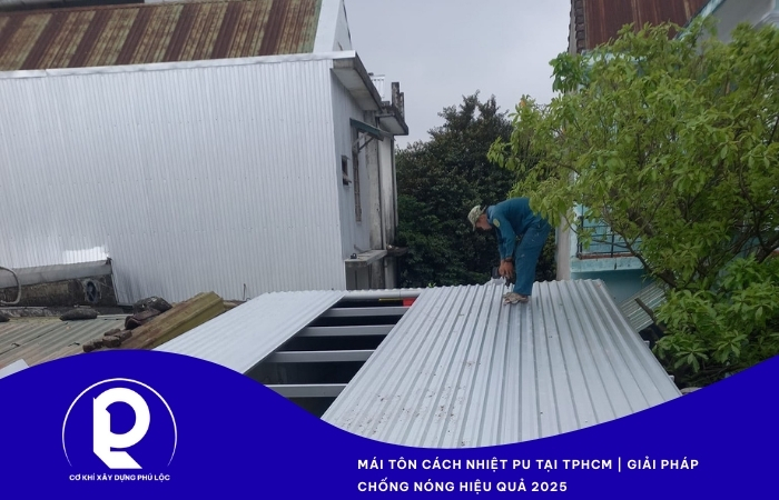 thi công mái tôn cách nhiệt PU tphcm