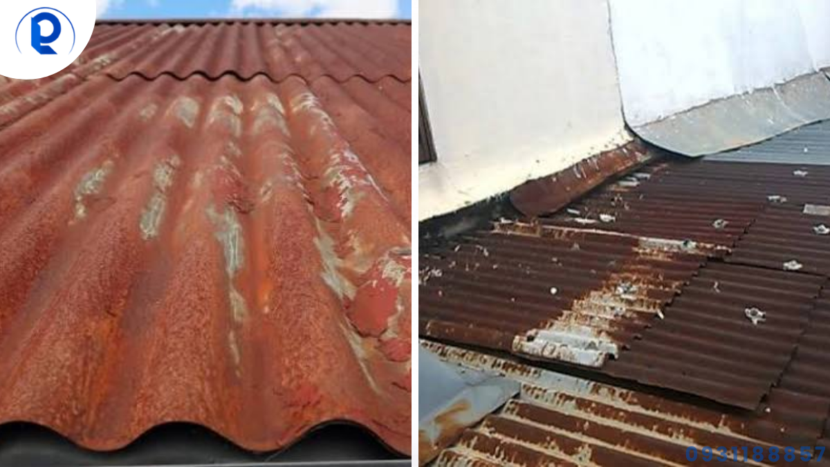 Mái tôn cũ rỉ sét và dột nhiều vị trí cần khảo sát thay mới tại TPHCM