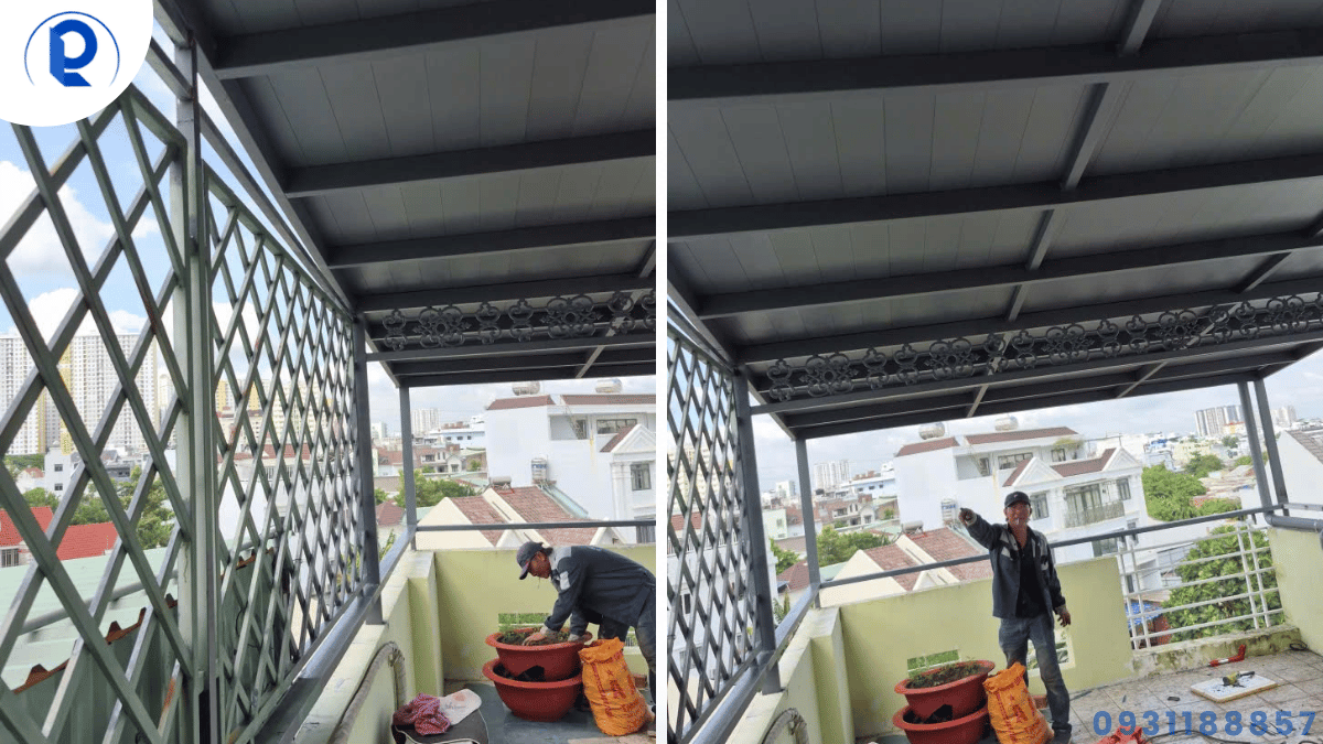 Thi công mái tôn nhà phố TPHCM cho sân thượng và ban công