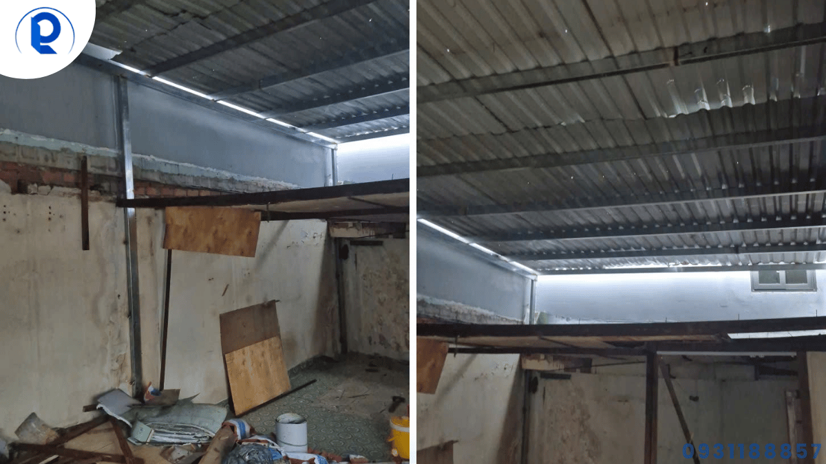 Mái tôn kêu ồn khi mưa tại nhà phố