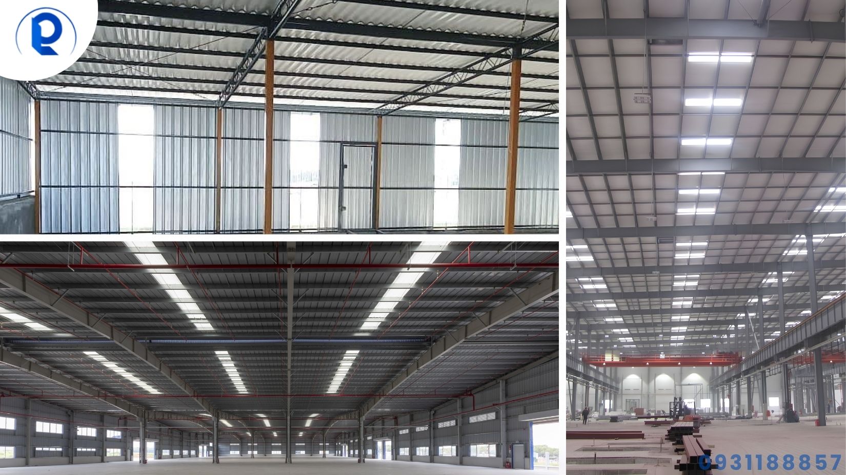 Các dải tôn lấy sáng phân bố trên mái nhà xưởng