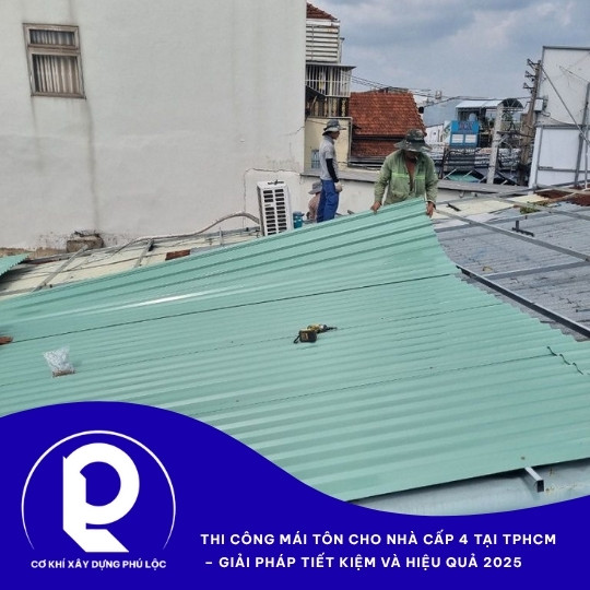 Thi công mái tôn nhà cấp 4 tại TPHCM