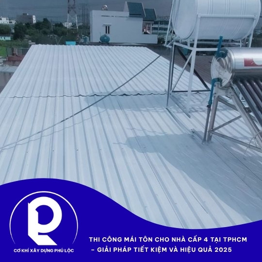 Mẫu thi công mái tôn hoàn thiện nhà cấp 4